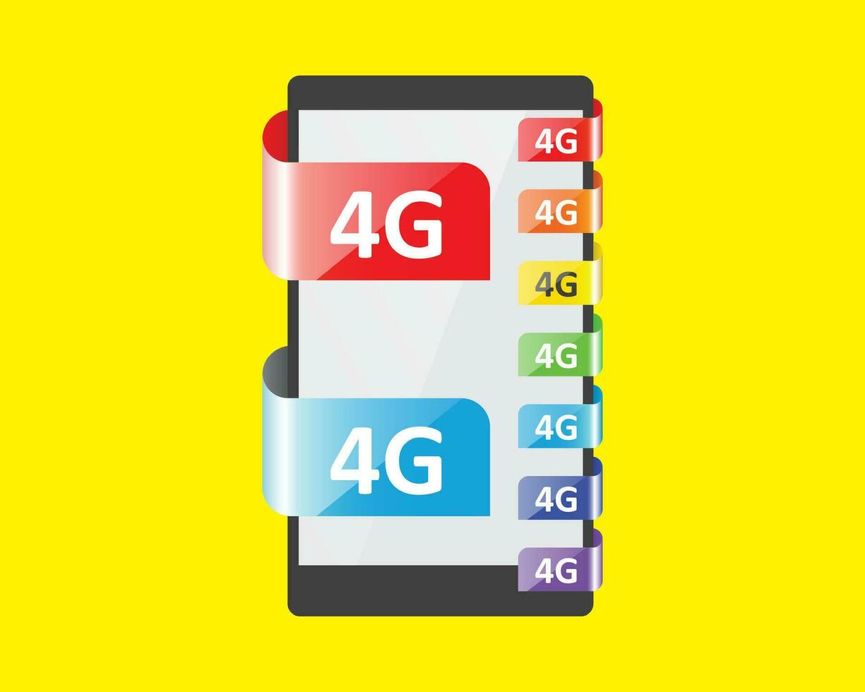 4g conexión colores característica vector