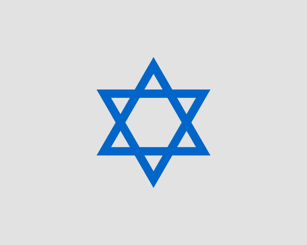 Jewish Star of David icon. Vector six pointed stars symbol.