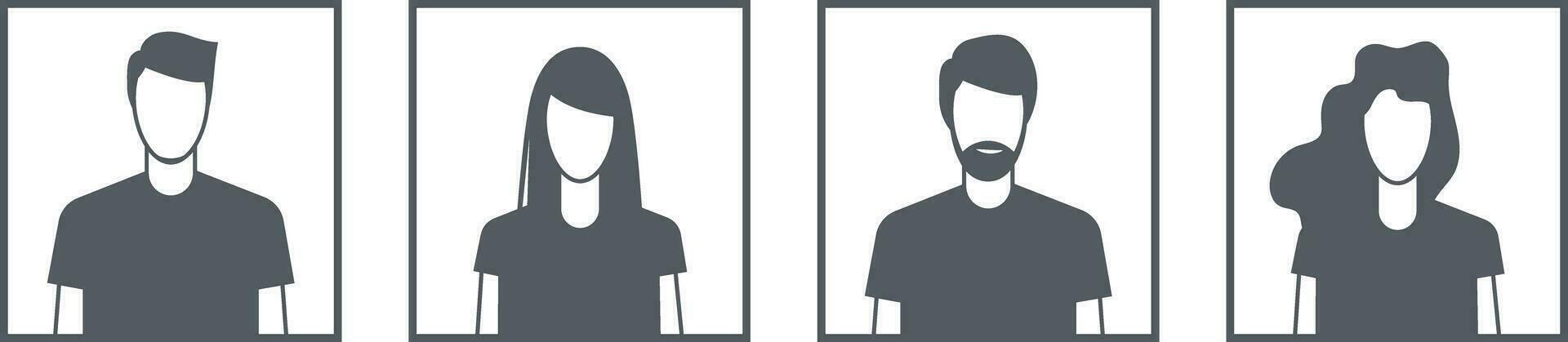 User icon vector. People head avatar illustration. Man and woman face sign for web design or mobile app. vector
