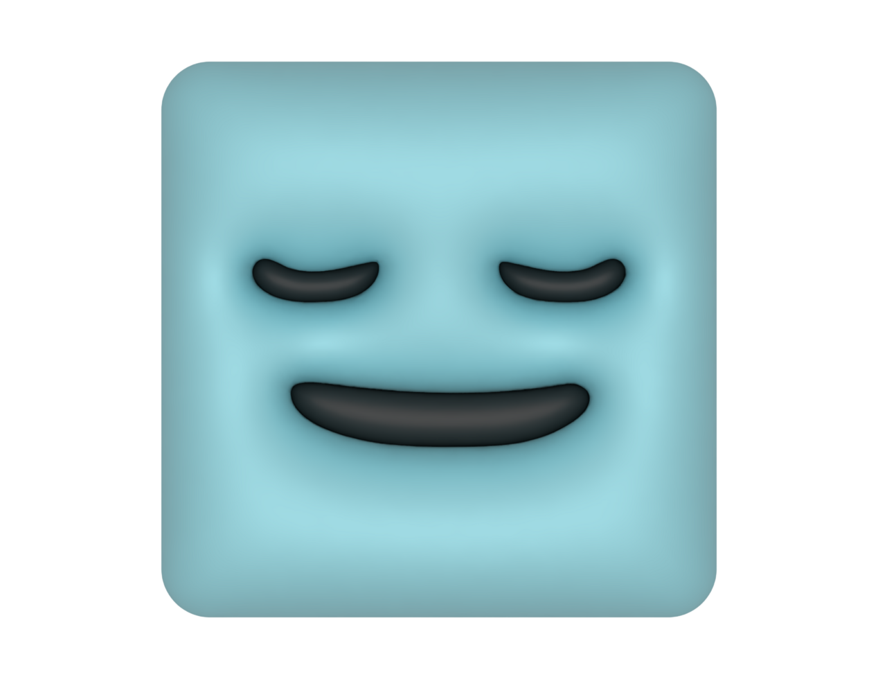 3D Square type RELIEVED emoji png