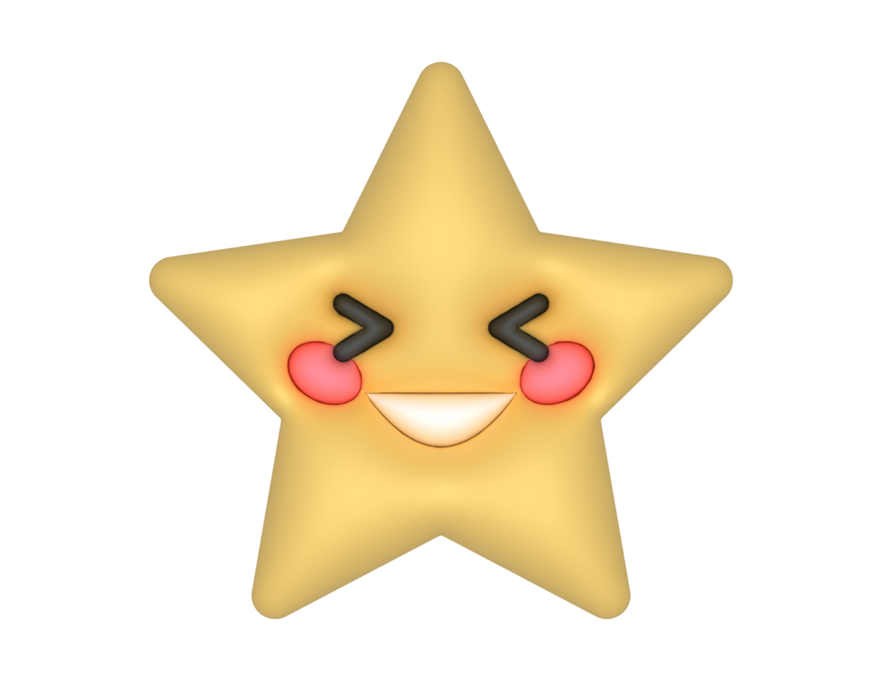 3d Laughing Smiling Cartoon Star Emoji png