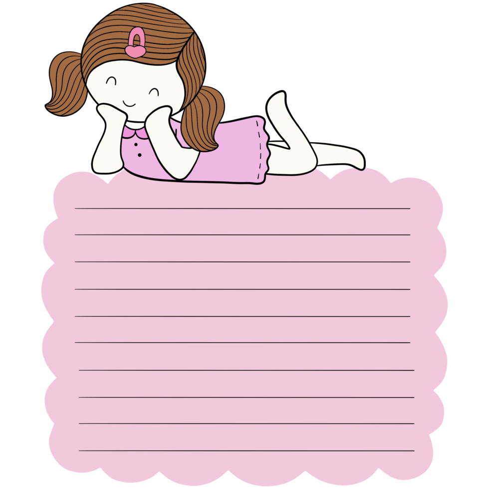 Cartoon Little Girl Pink png