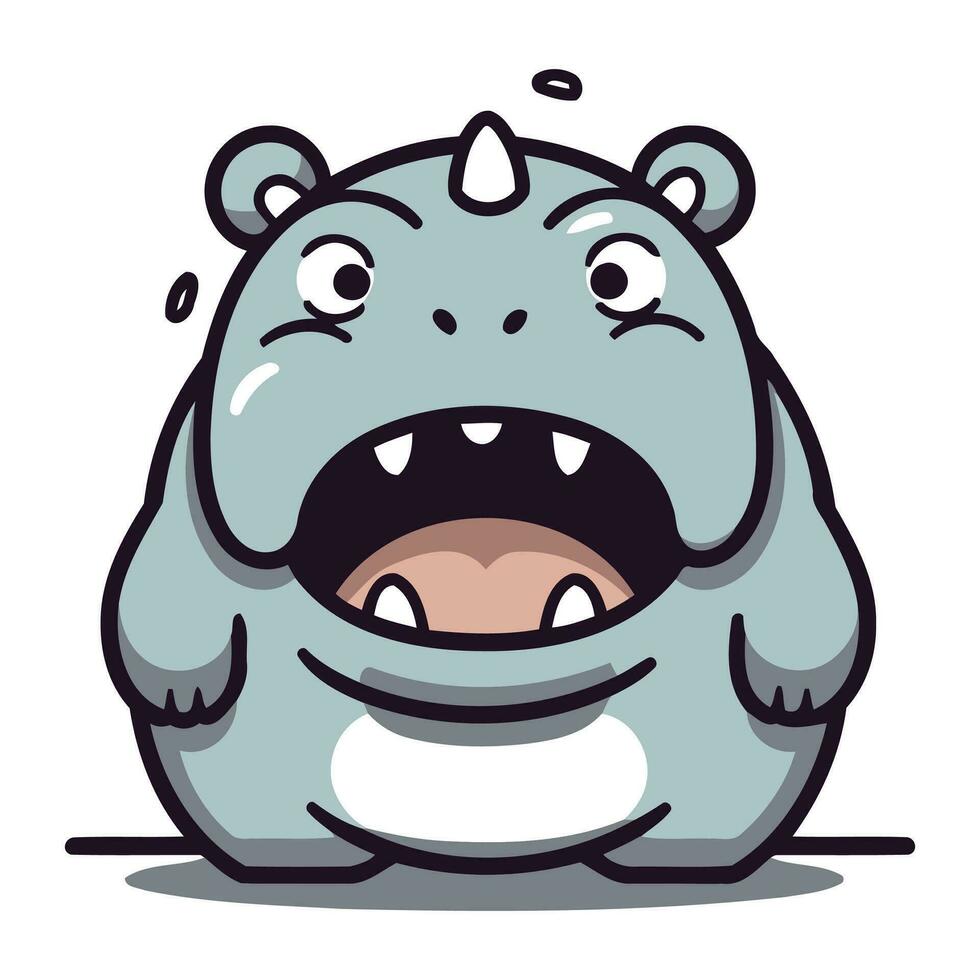 hipopótamo dibujos animados mascota personaje vector ilustración.