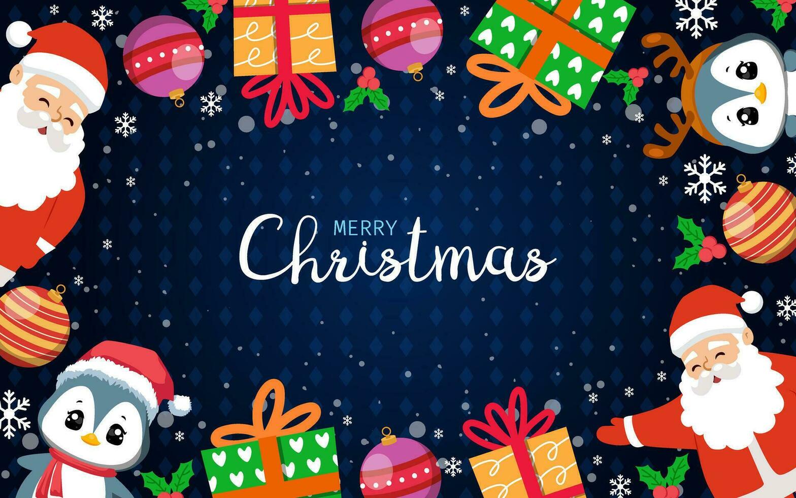 Merry Christmas Background with Santa Element vector