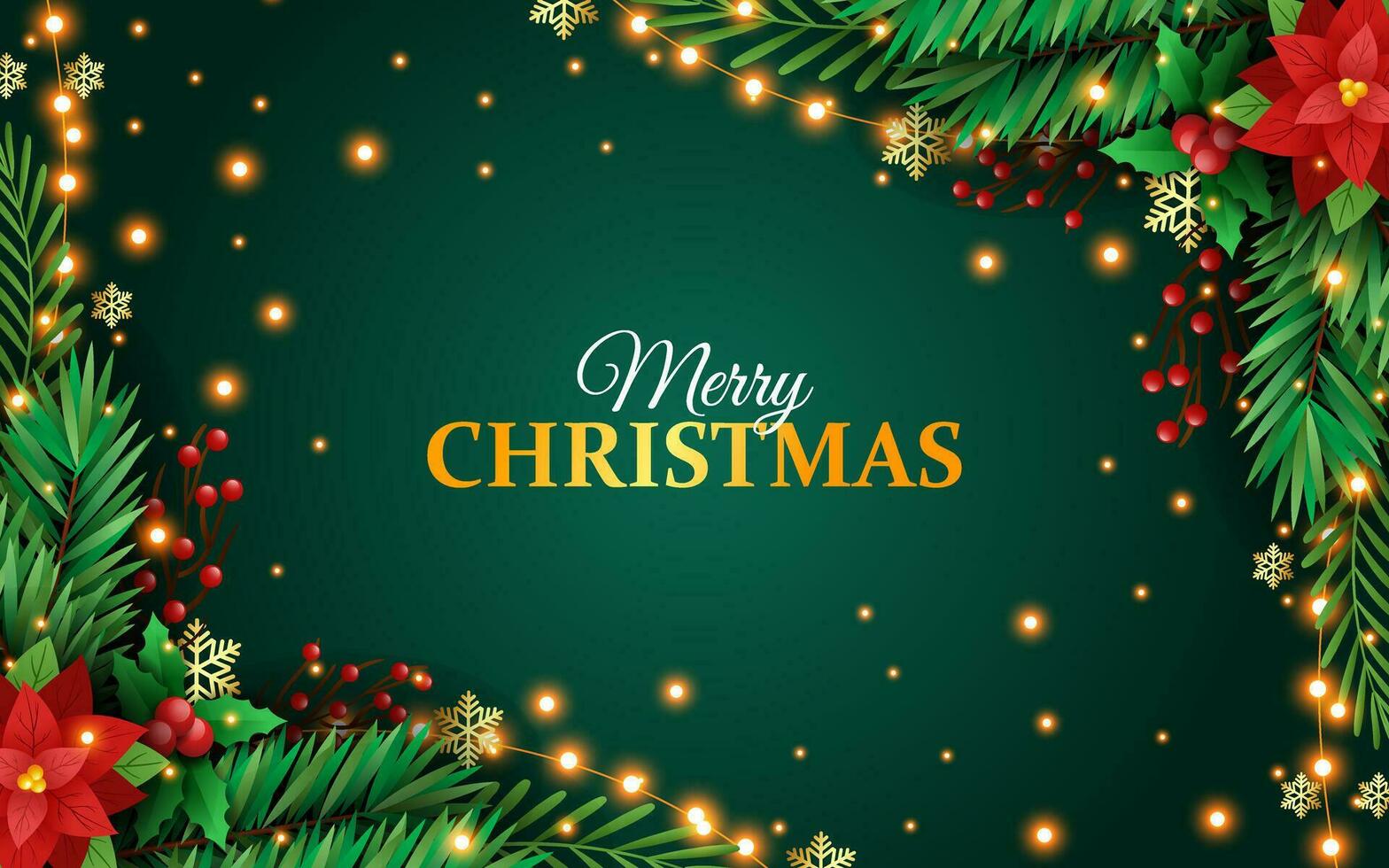 Christmas background with realistic decoration vector