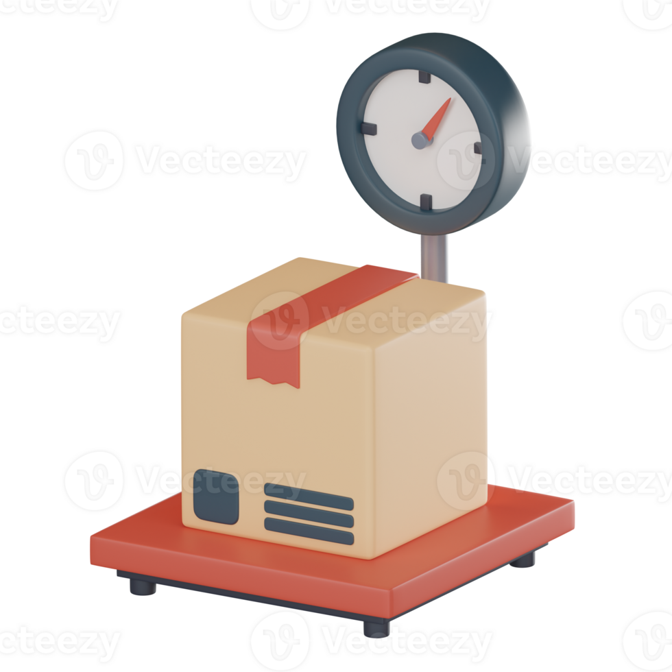 Weight scale cardboard boxes logistics icon 3D render. 33536377 PNG
