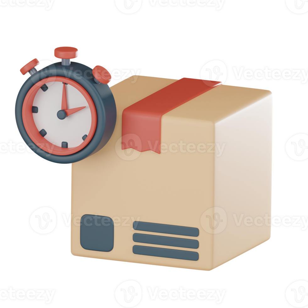 Express time delivery logistics icon 3D render png