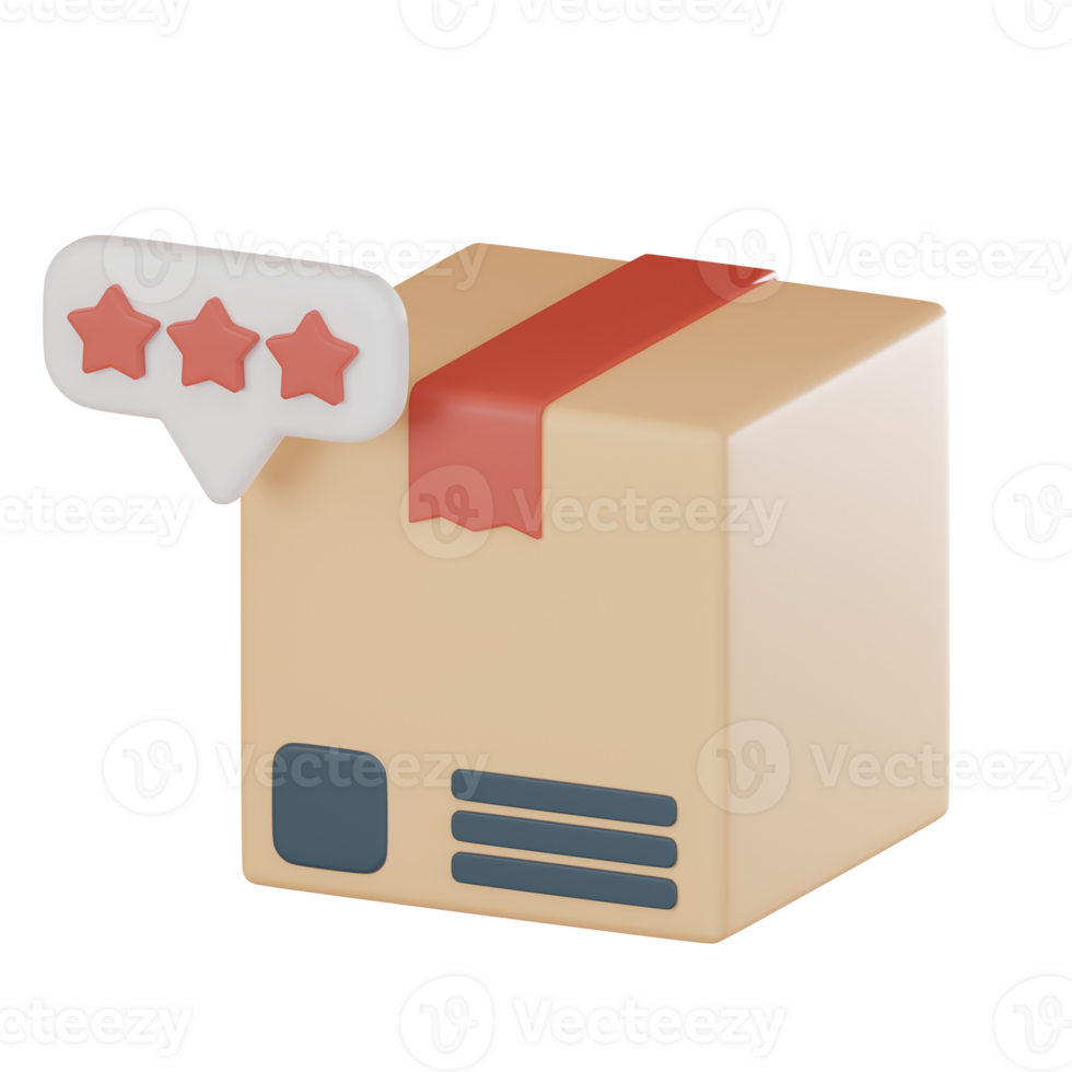 Delivery package rating logistics icon 3D render png