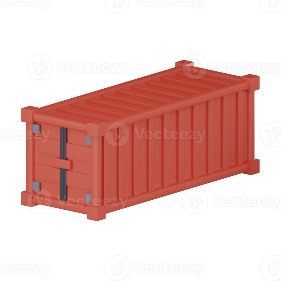 Shipping containers icon 3D render. png