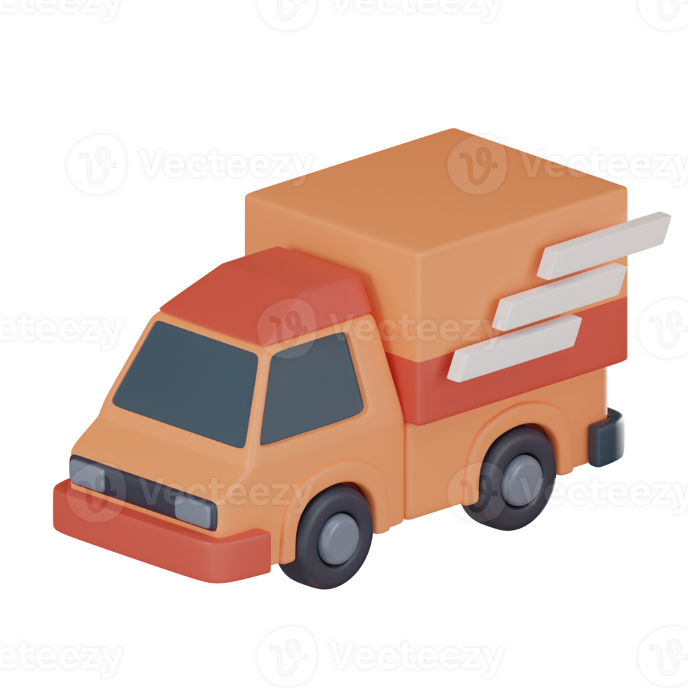 Fast delivery car logistics icon 3D render png