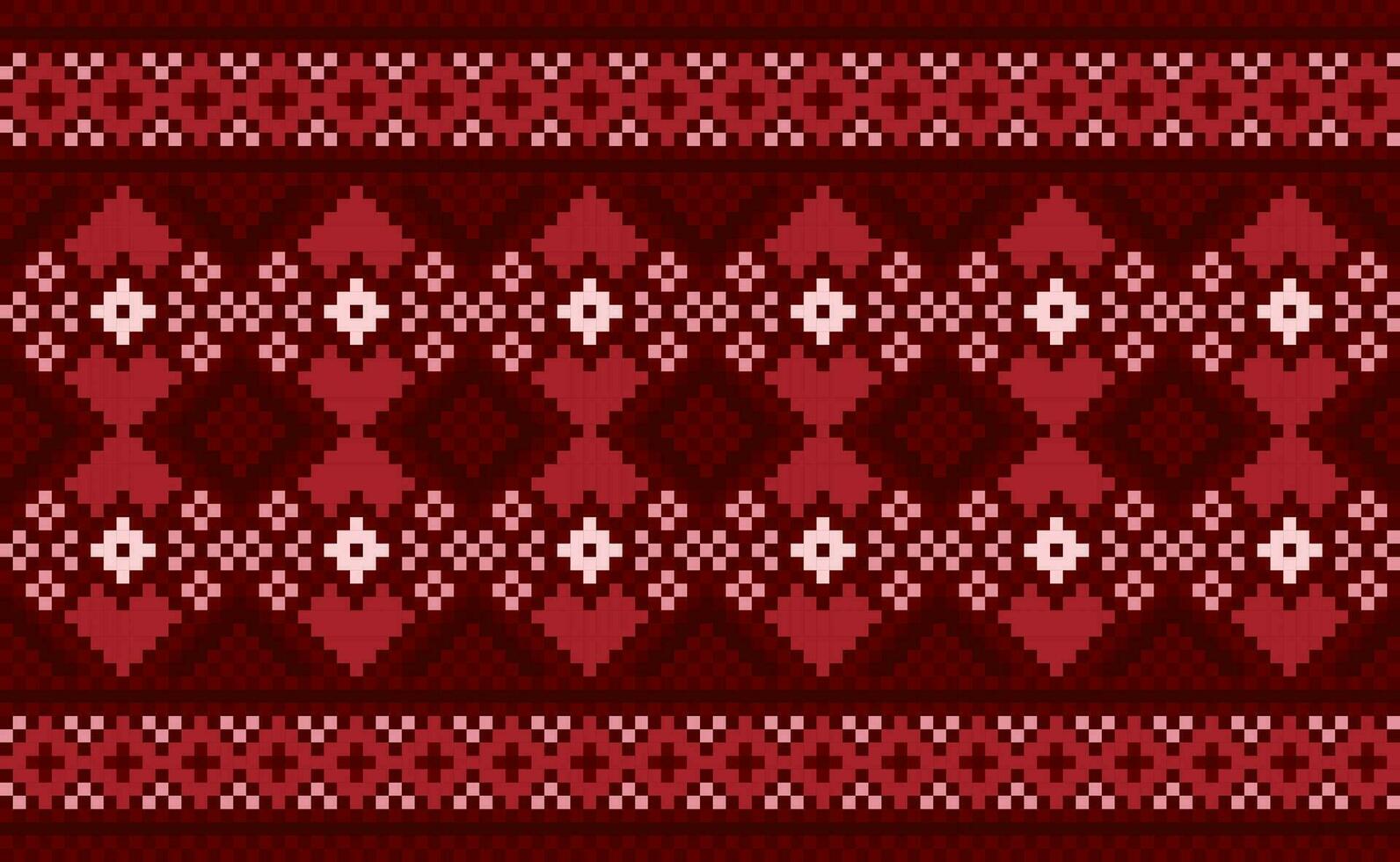 Ethnic pixcel art pattern, Vector Geometric tribal background, Cross stitch fashion abstract style