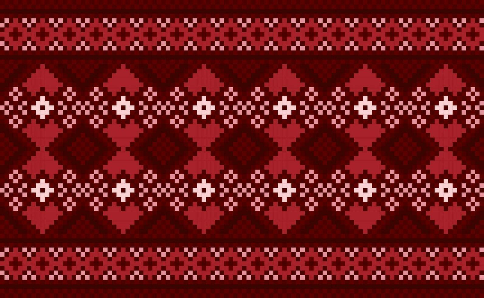 Ethnic pixcel art pattern, Vector Geometric tribal background, Cross stitch fashion abstract style