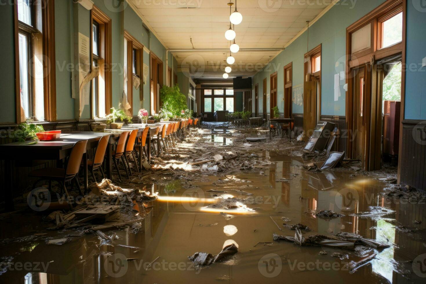 situation flooding in school Starting Scenarios professional advertising photography AI Generated photo