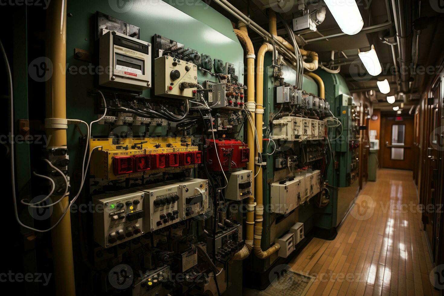 electrical panel room professional advertising photography AI Generated photo