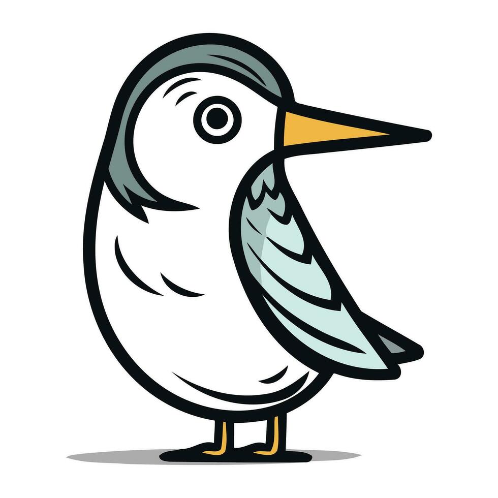 linda pájaro aislado en blanco antecedentes. vector ilustración en dibujos animados estilo.