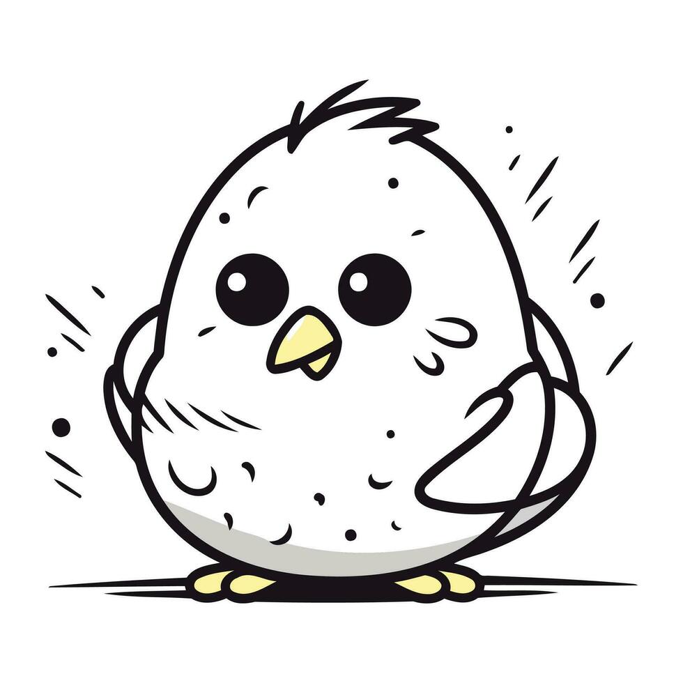 Illustration of a Cute Little Bird on White Background   Vector