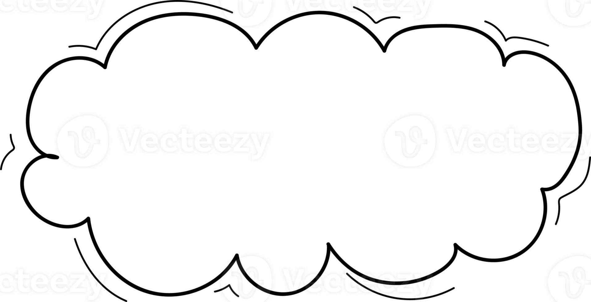 Hand drawn clouds, Transparent background png