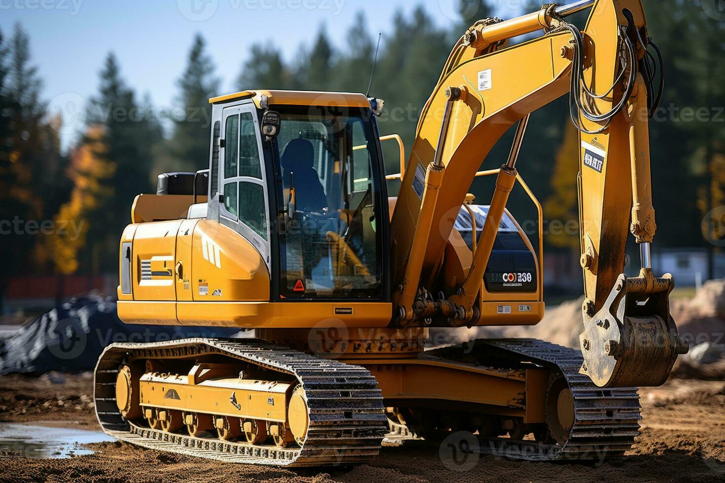 an excavator on a construction site professional photography AI Generated photo