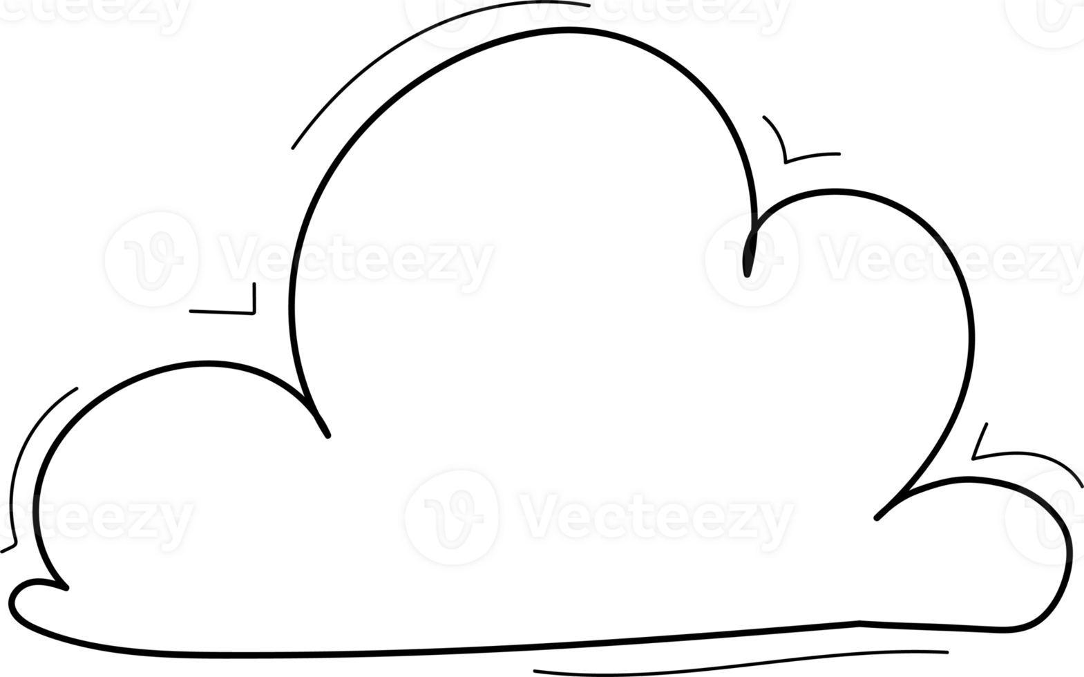 Hand drawn clouds, Transparent background png