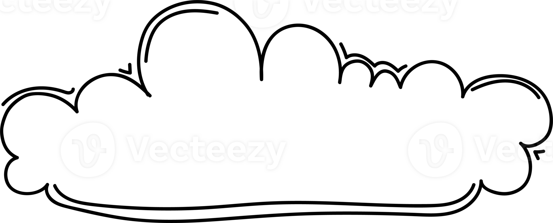 Hand drawn clouds, Transparent background png
