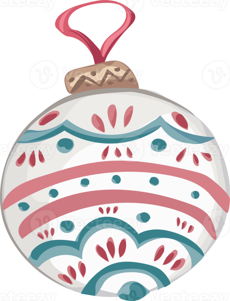 Christmas ball illustration on transparent background. png