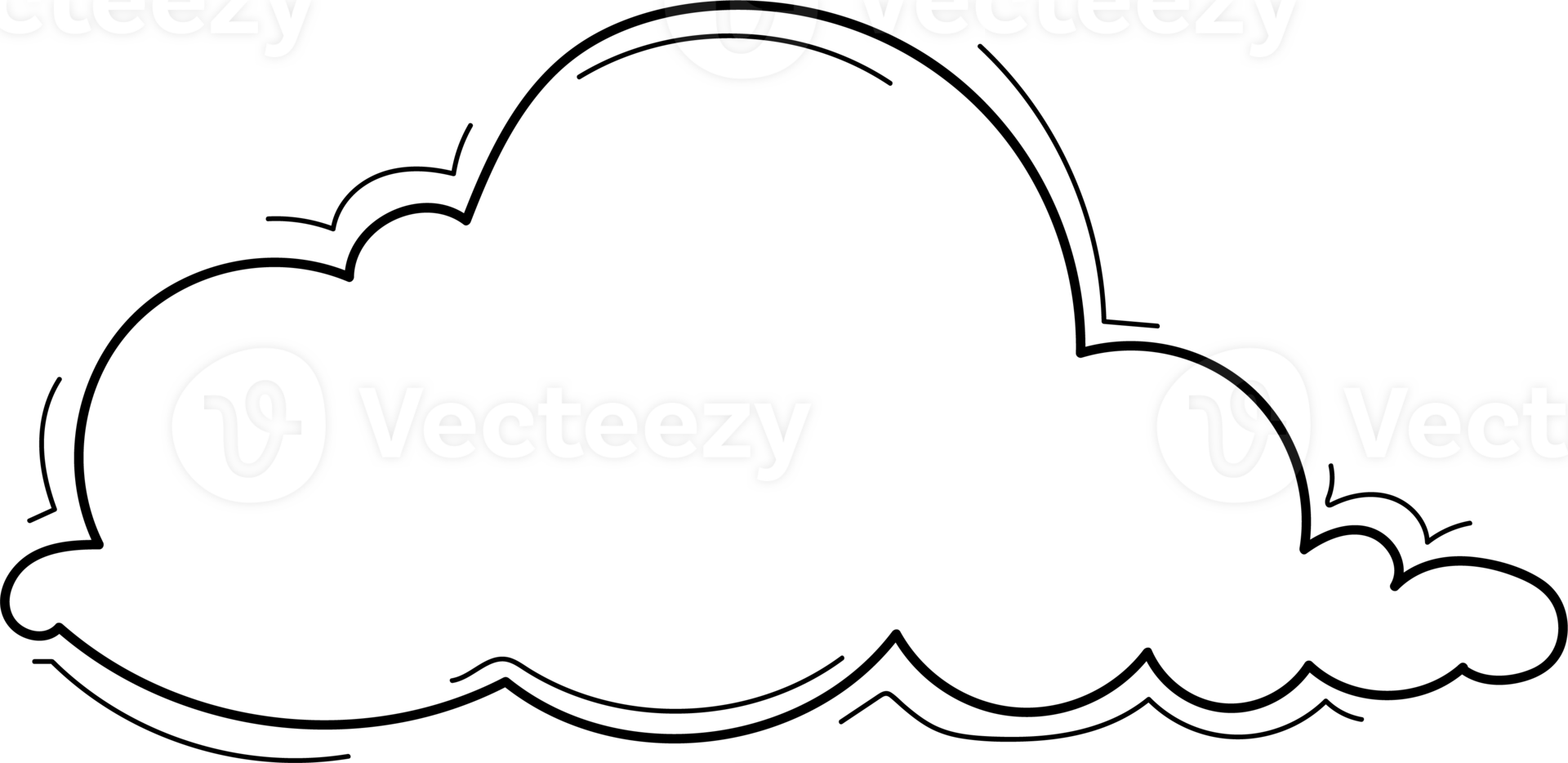 Hand drawn clouds, Transparent background png
