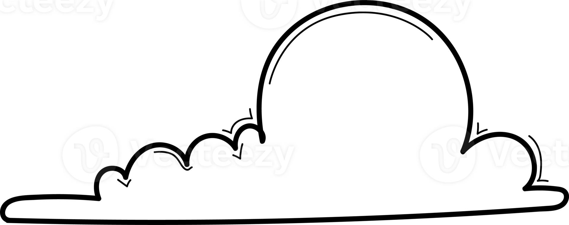 Hand drawn clouds, Transparent background png