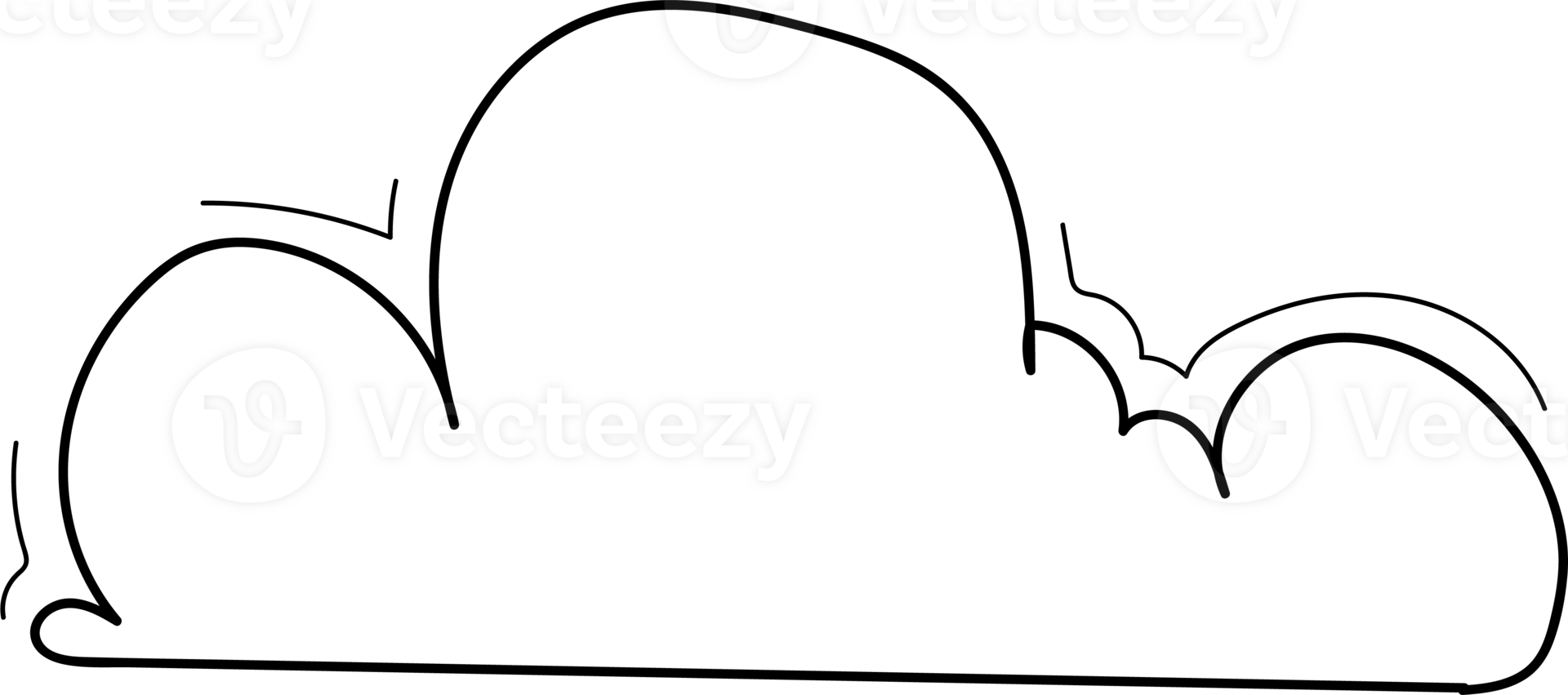 Hand drawn clouds, Transparent background png