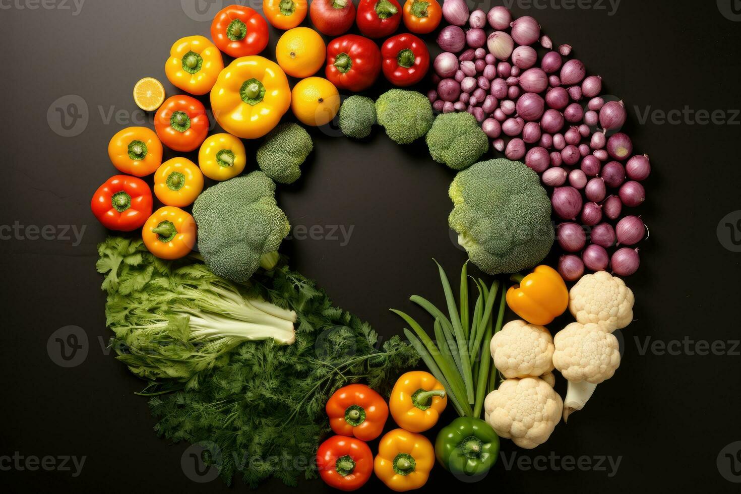 mix vegetables isolated with pastel background professional advertising photography AI Generated photo