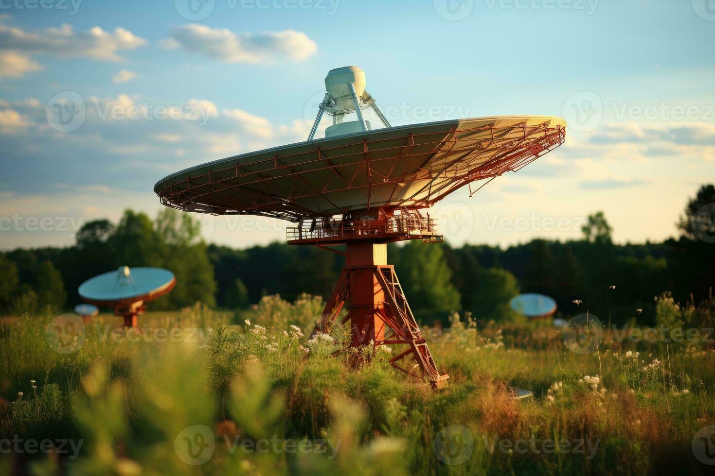 satellite dish facing the sky AI Generated photo