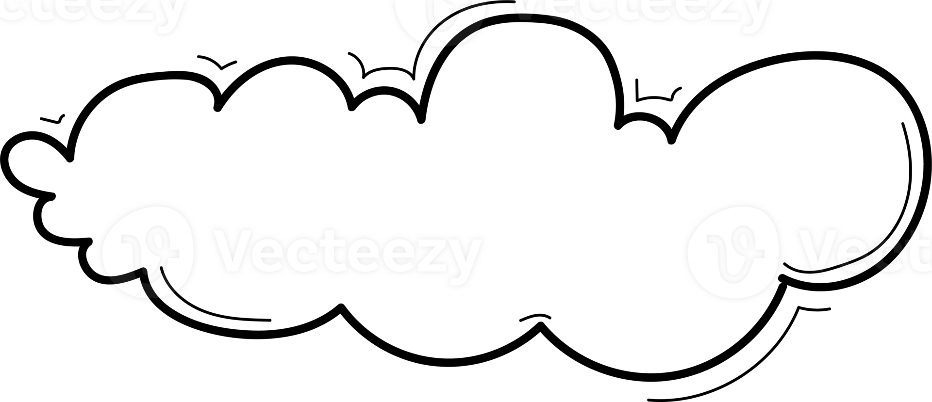 Hand drawn clouds, Transparent background png