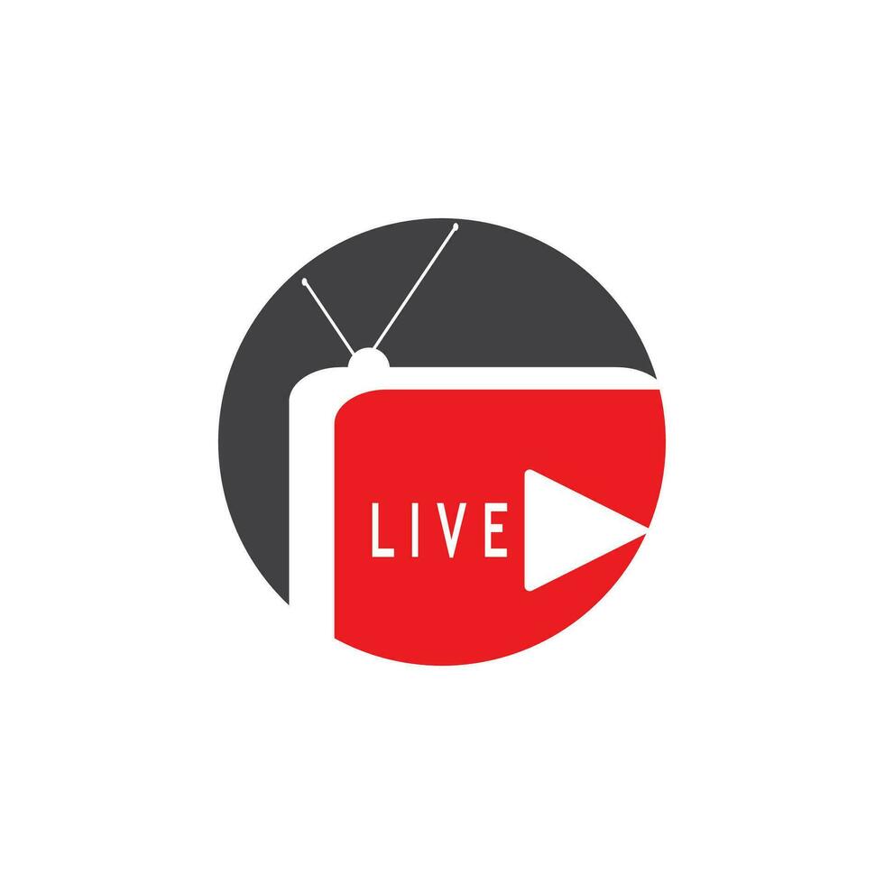 Live TV streaming logo vector template illustration