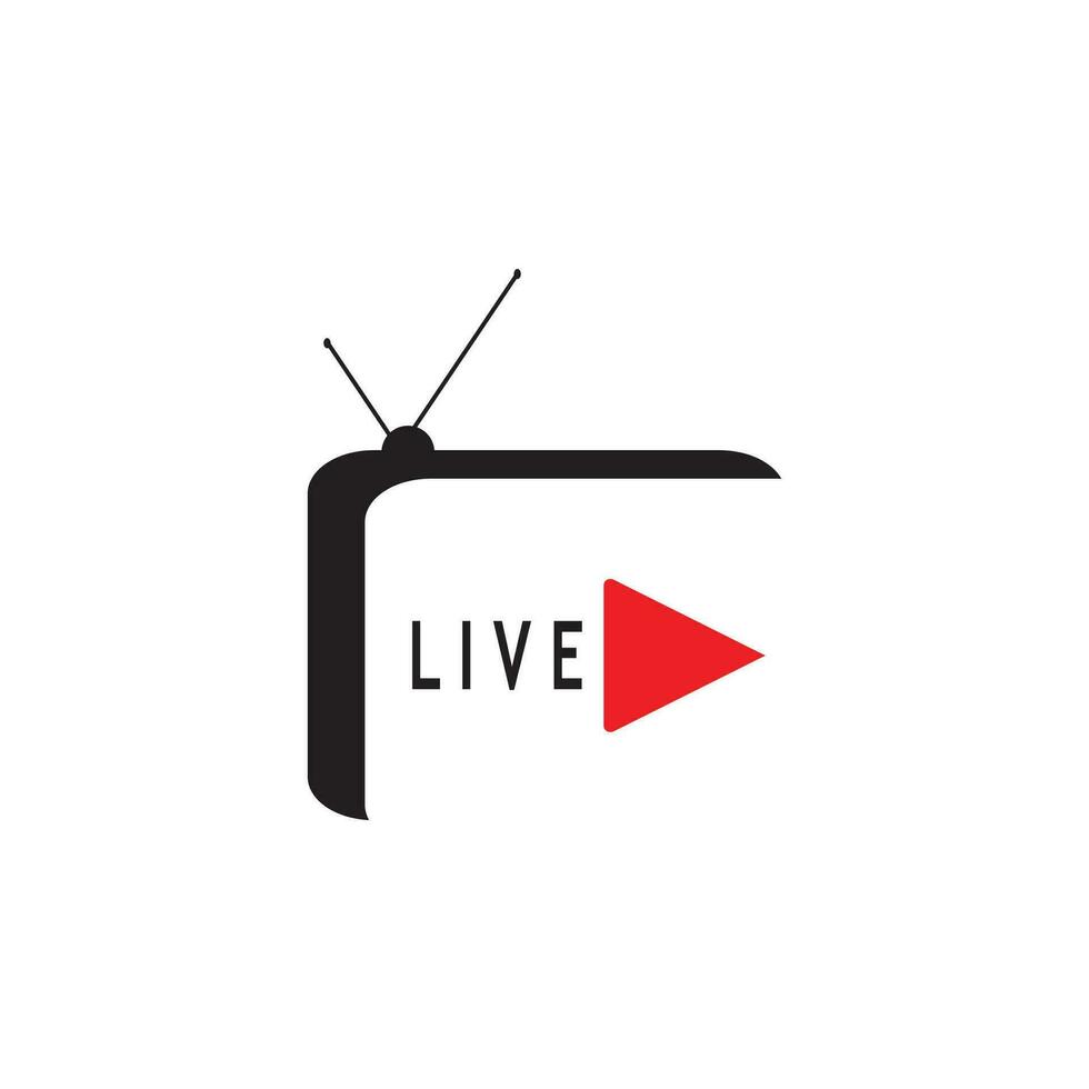 Live TV streaming logo vector template illustration