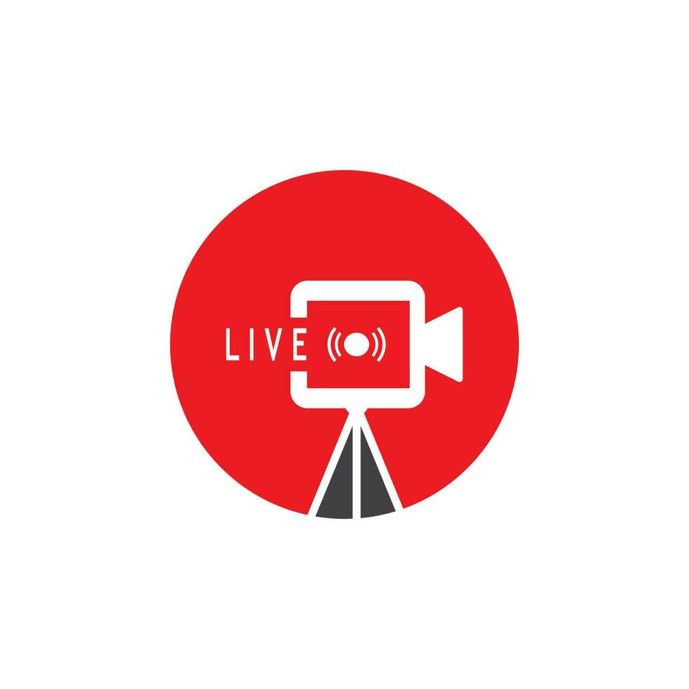 Live TV streaming logo vector template illustration