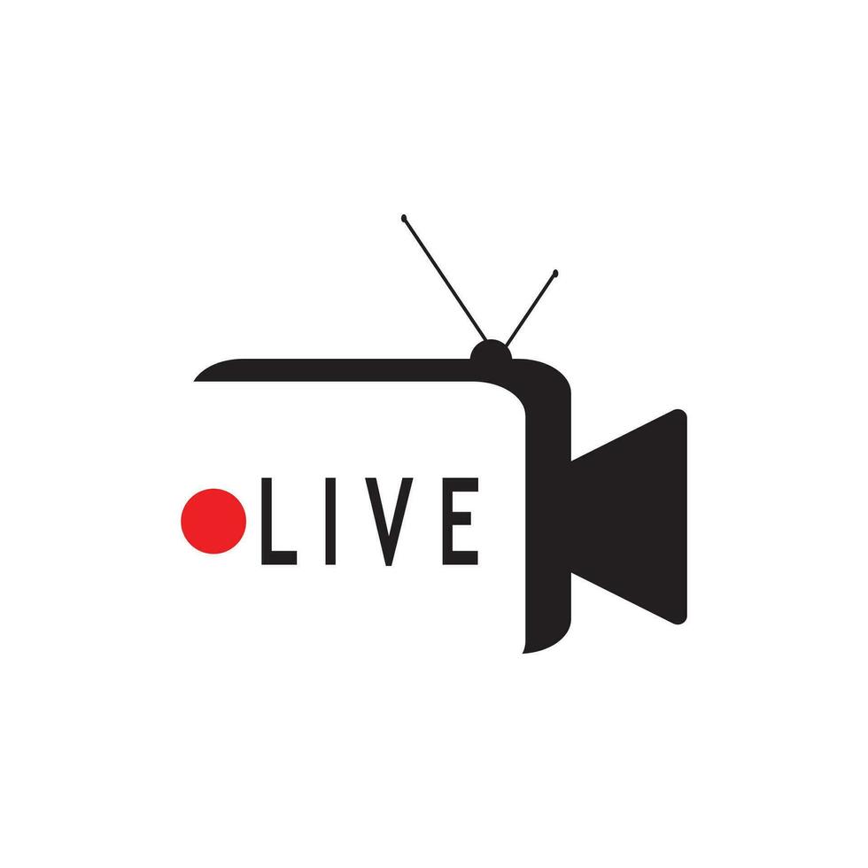 Live TV streaming logo vector template illustration