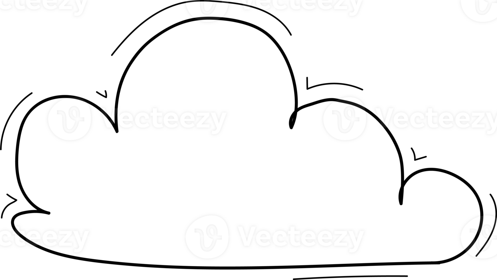 Hand drawn clouds, Transparent background png