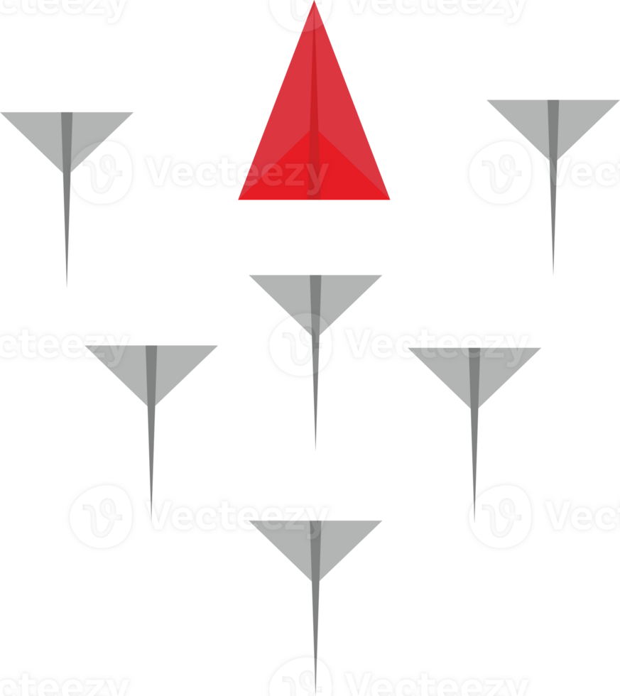 Business Leadership Concept With Red Paper Plane Leading White Airplanes png