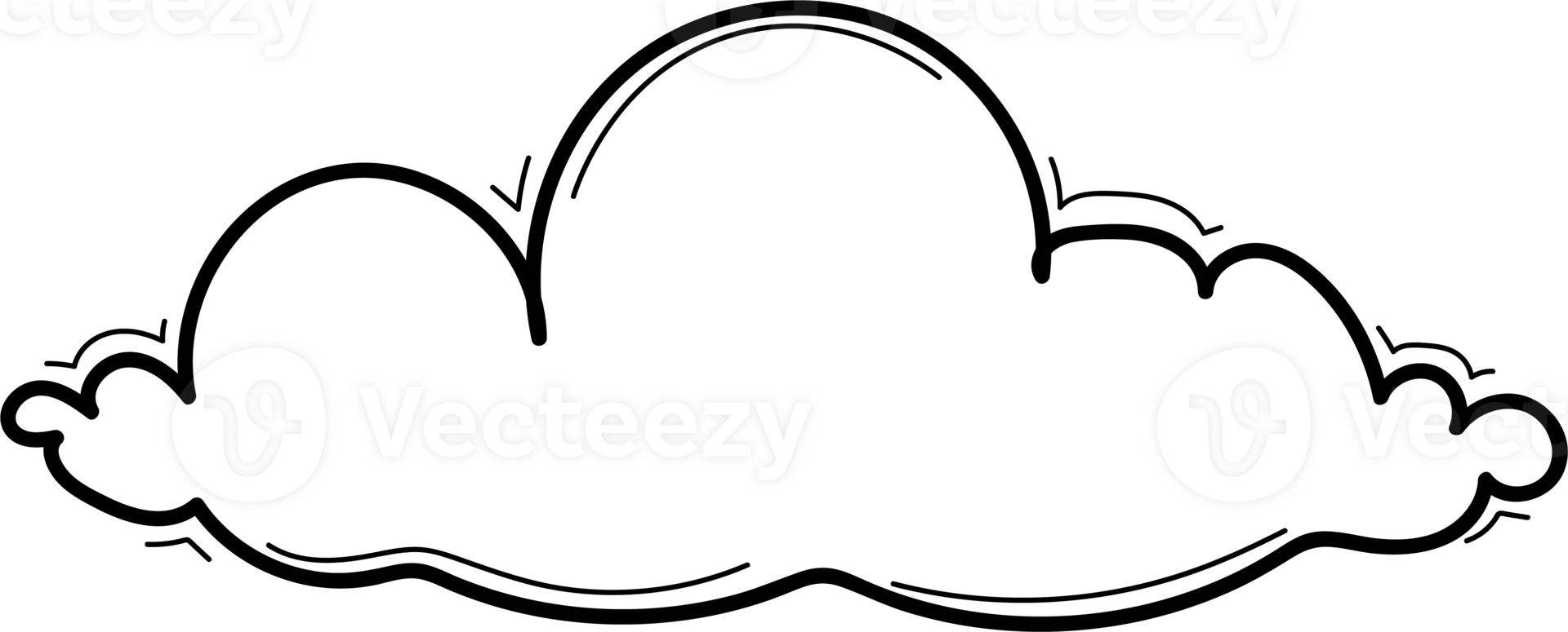 mão desenhado nuvens, transparente fundo png