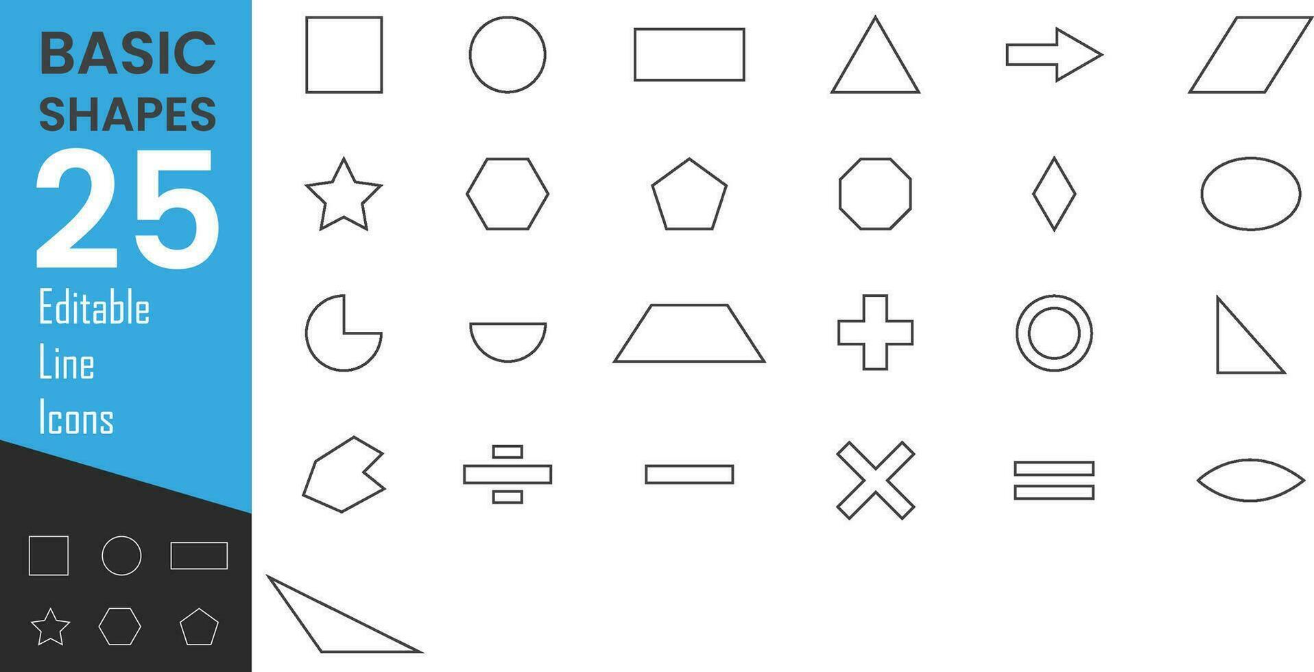 Basic shape elements with sharp edges vector