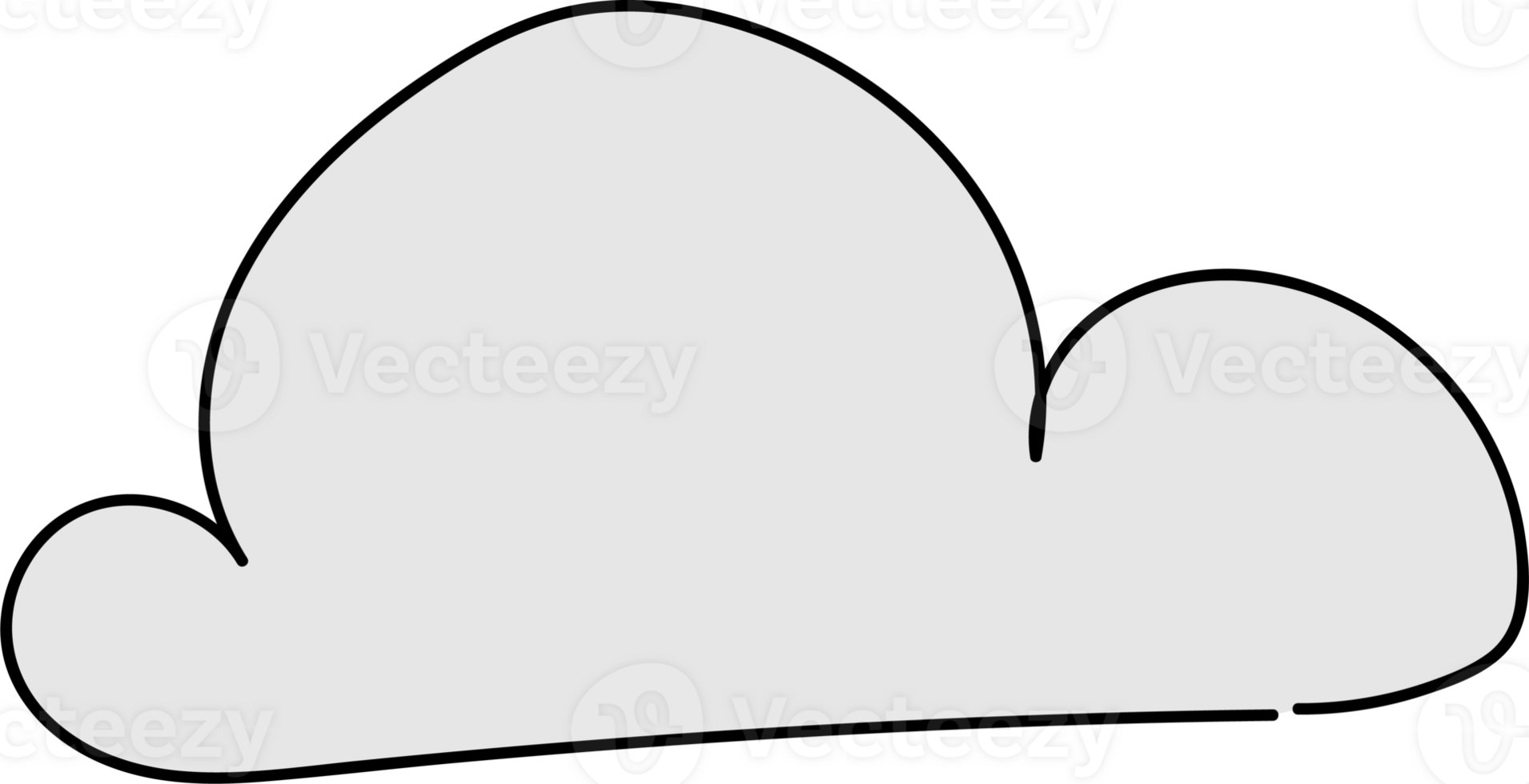 Hand drawn clouds, Transparent background png