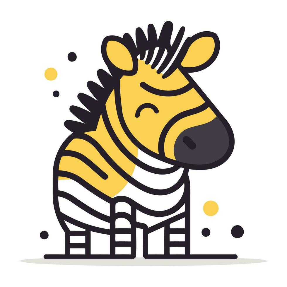 Zebra icon. Vector illustration in flat style. Isolated on white background.