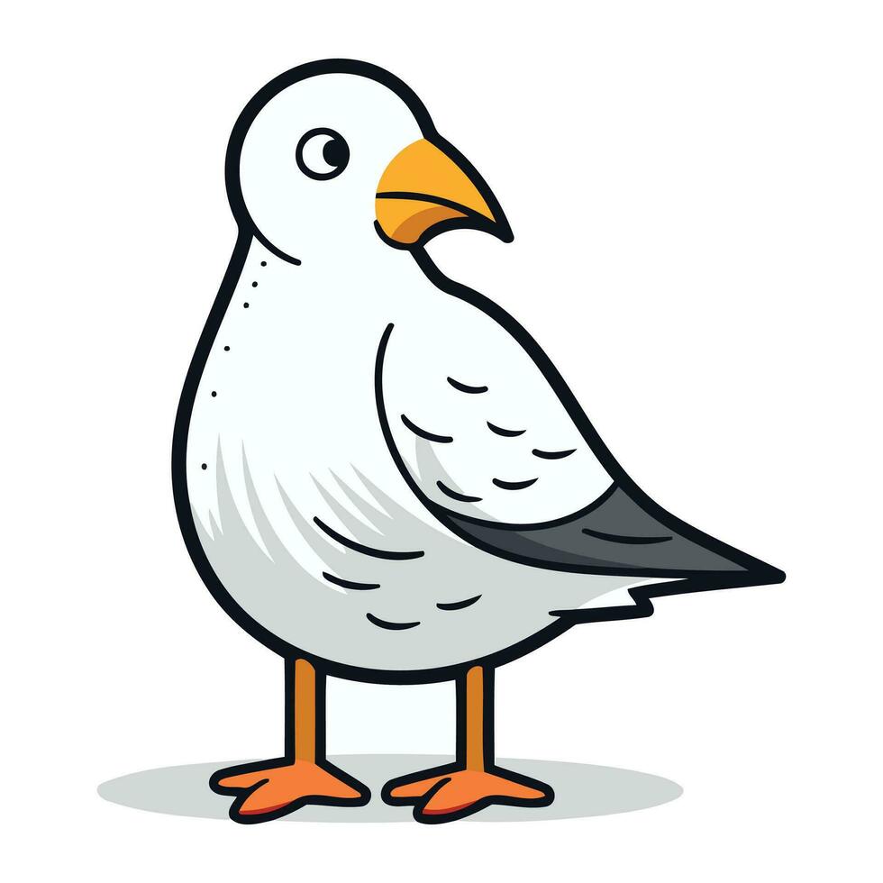 Seagull  Bird Cartoon Vector Illustration