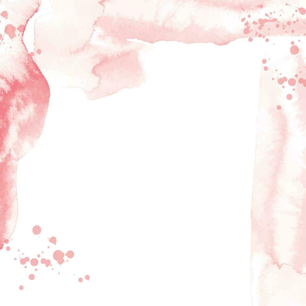 pink watercolor painted border vector. vector