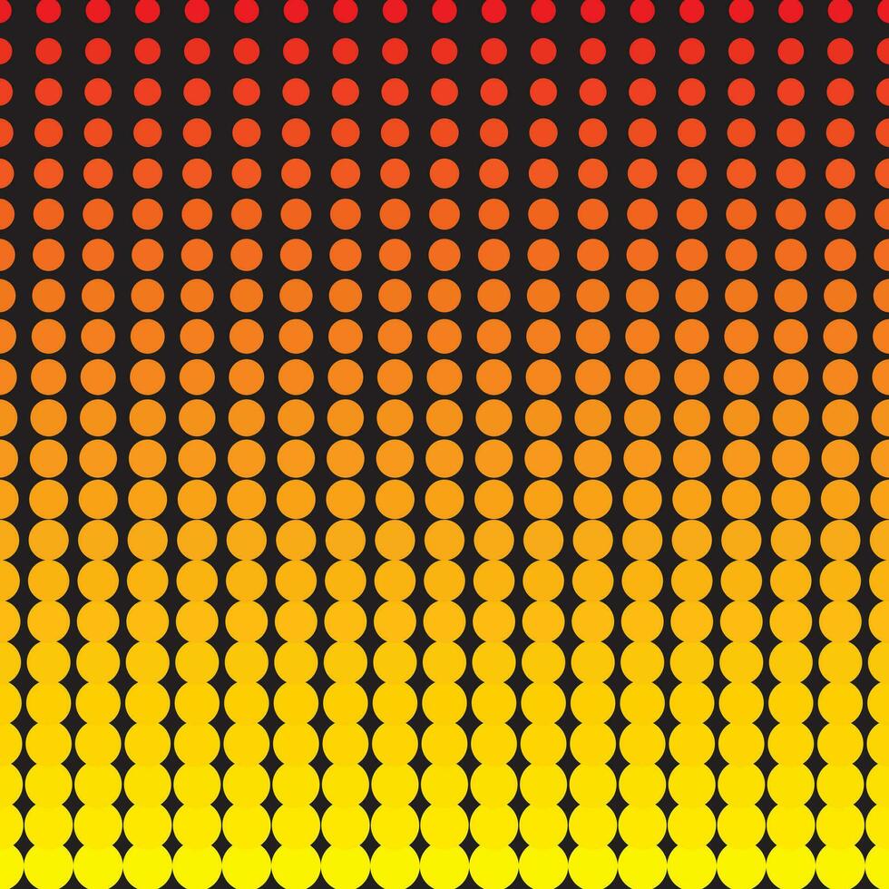 simple abstract vector red and yellow color polka dot mix blend halftone wavy pattern on black color background