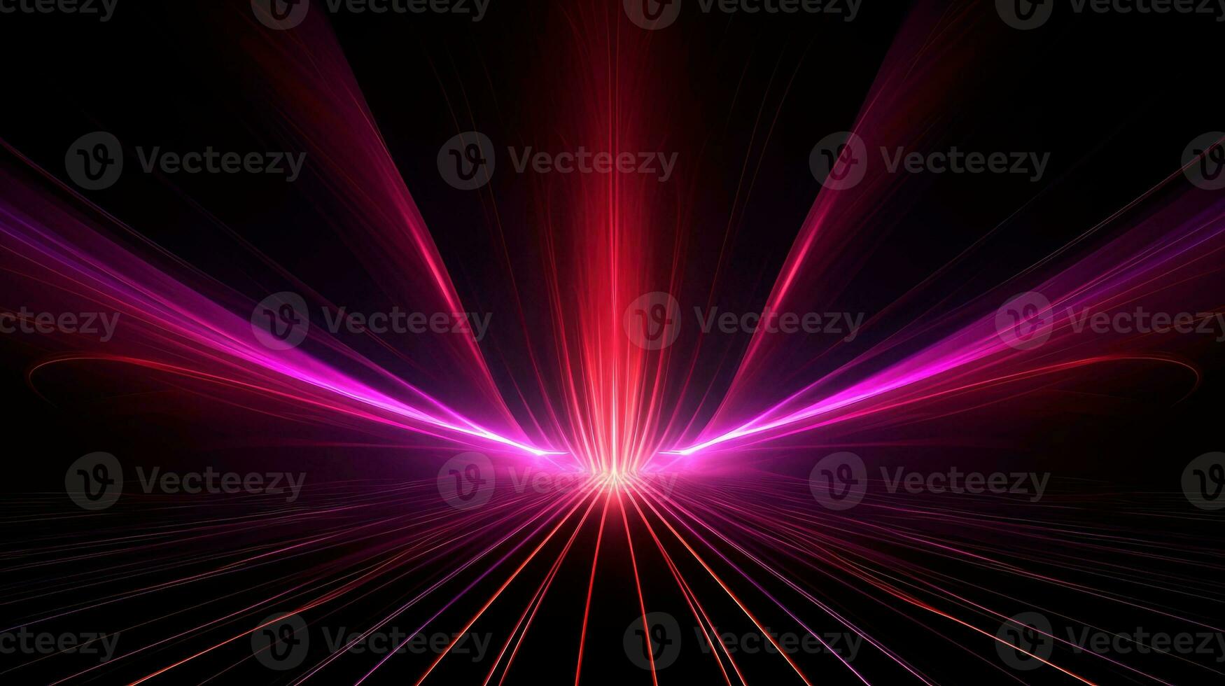 Abstract multicolor neon glowing line, Technology background, Generative AI photo