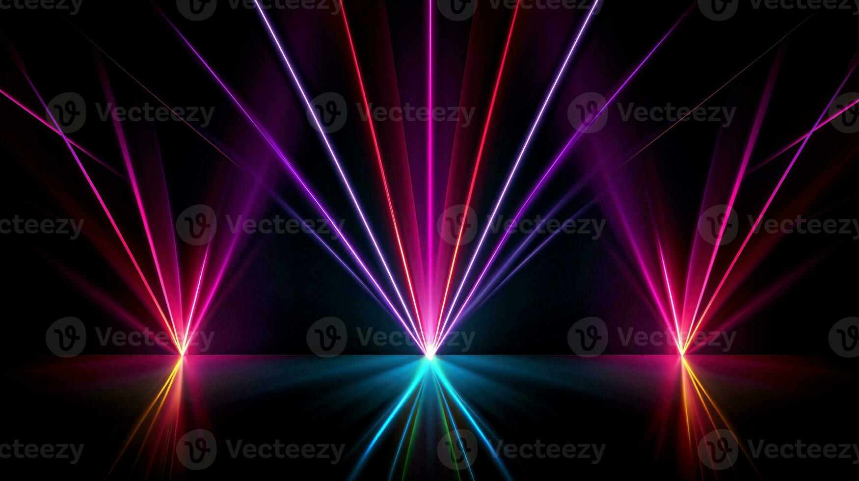 Abstract multicolor neon glowing line, Technology background, Generative AI photo