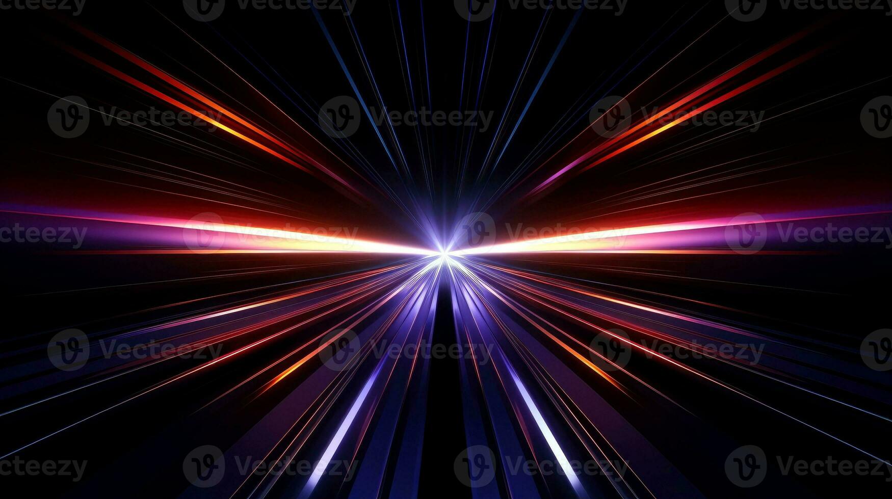 Abstract multicolor neon glowing line, Technology background, Generative AI photo