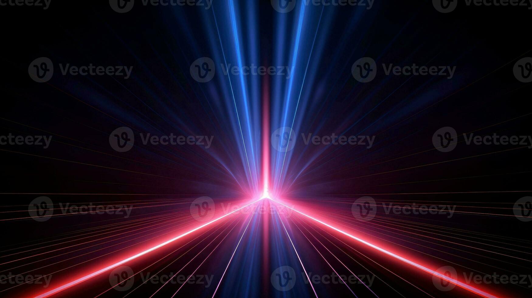 Abstract multicolor neon glowing line, Technology background, Generative AI photo