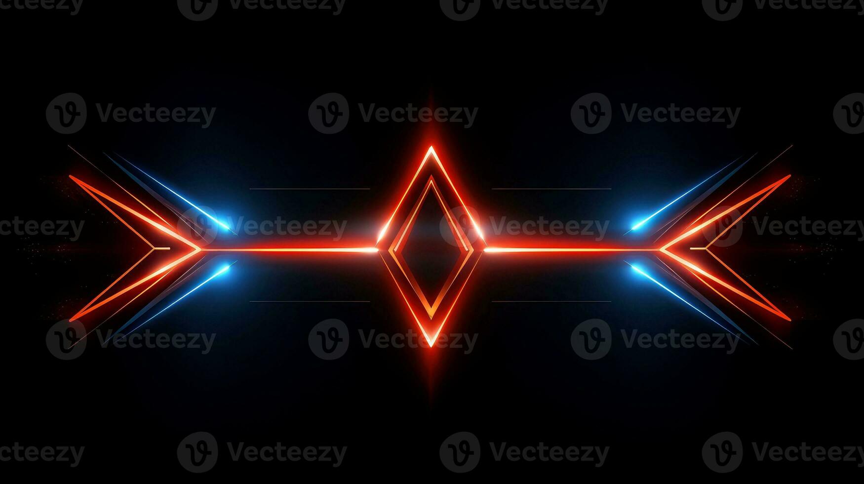 Abstract multicolor neon glowing line, Technology background, Generative AI photo