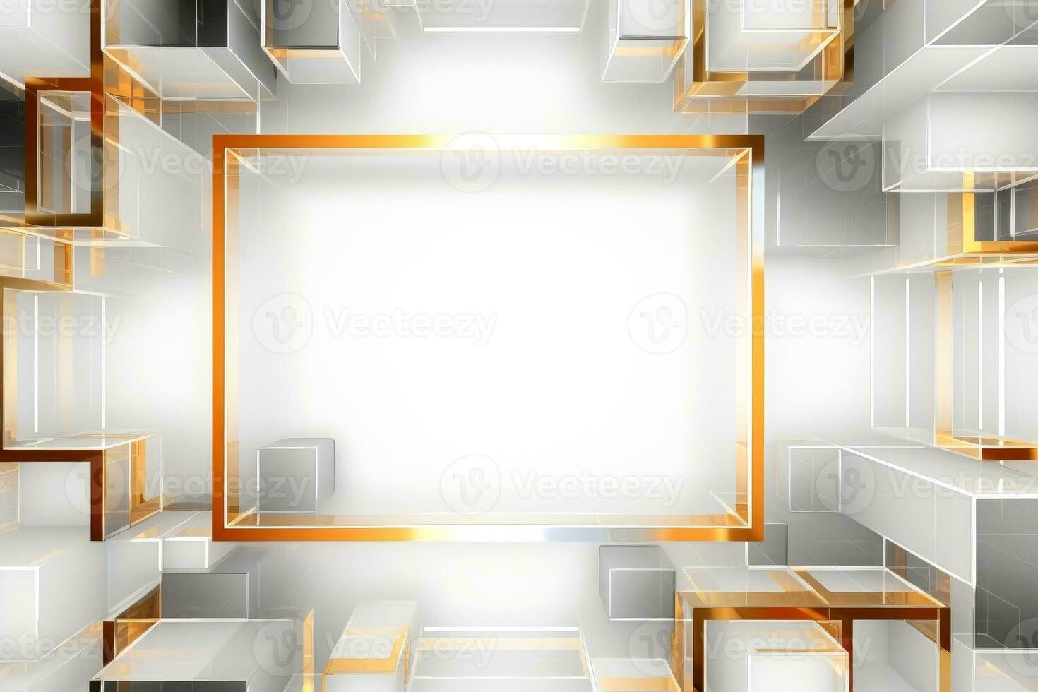 Abstract high tech white border, futuristic technology background, Generative AI photo